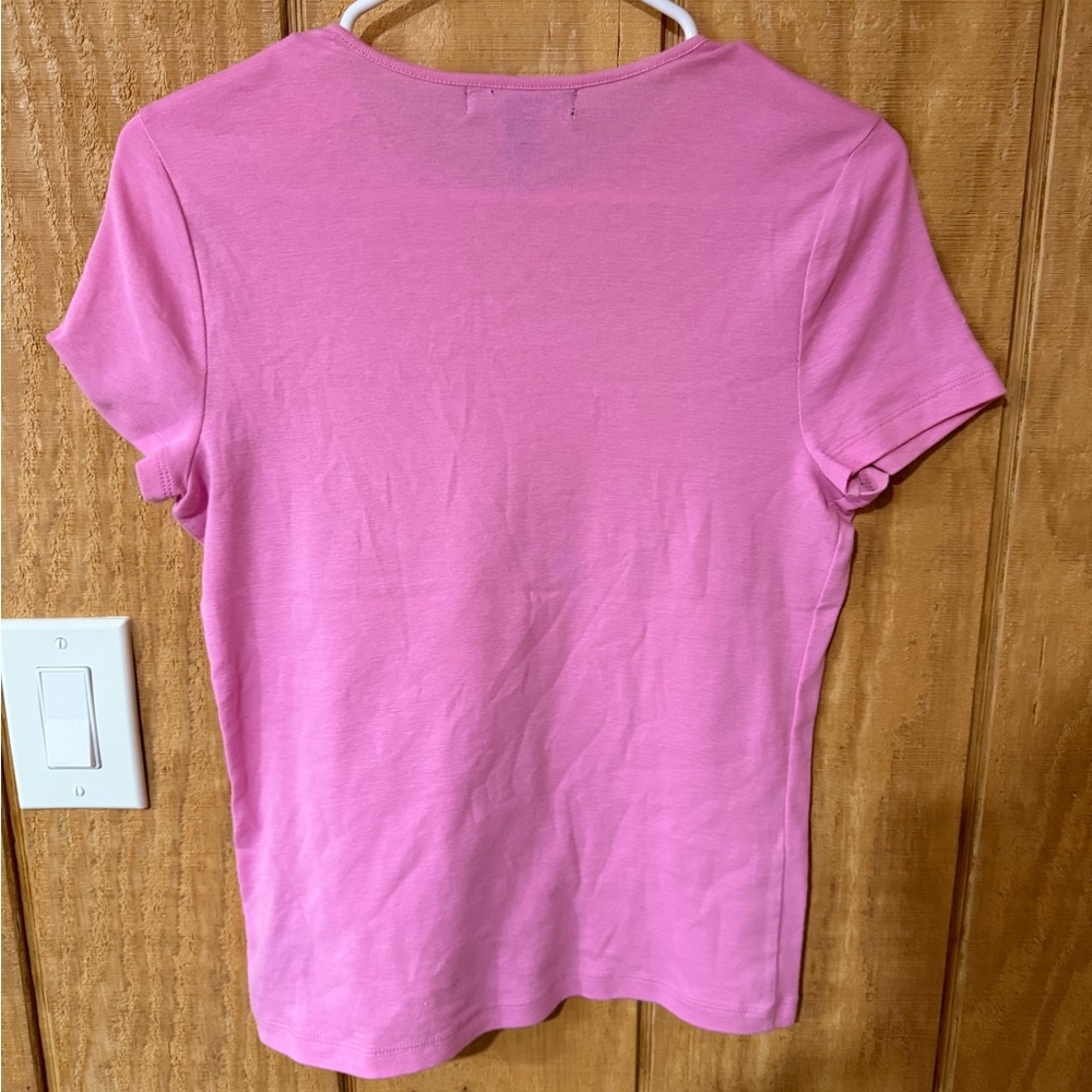 Ralph Lauren Light Pink Lace-Up Short Sleeve Tee - Picture 6 of 6